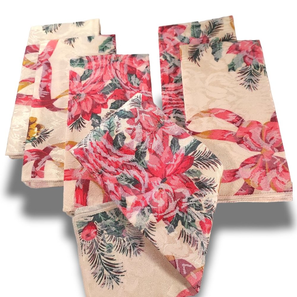 Christmas Pattern Cloth Damask Napkin Set (6) 17 x 17